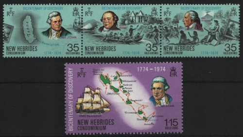 Neue Hebriden 1974 - Mi-Nr. 391-394 ** - MNH - Schiffe / Ships