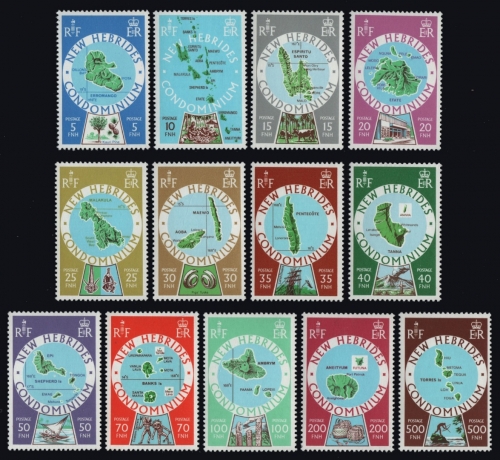 Neue Hebriden 1977 - Mi-Nr. 473-485 ** - MNH - Inselkarten