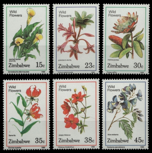 Simbabwe 1989 - Mi-Nr. 400-405 ** - MNH - Blumen / Flowers