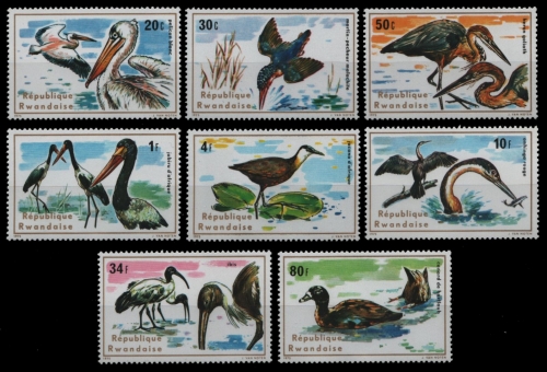 Ruanda 1975 - Mi-Nr. 711-718 A ** - MNH - Vögel / Birds