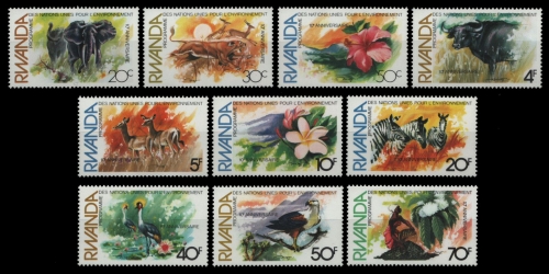 Ruanda 1982 - Mi-Nr. 1196-1205 ** - MNH - Wildtiere / Wild animals