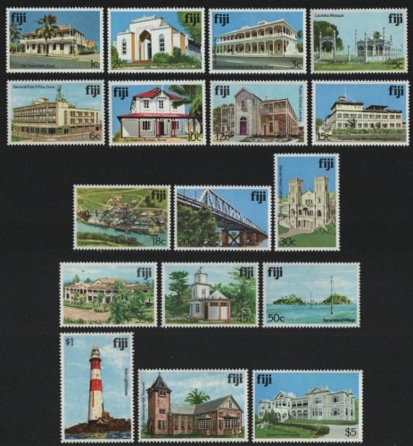 Fidschi 1979 - Mi-Nr. 399-415 I ** - MNH - Gebäude / Buildings