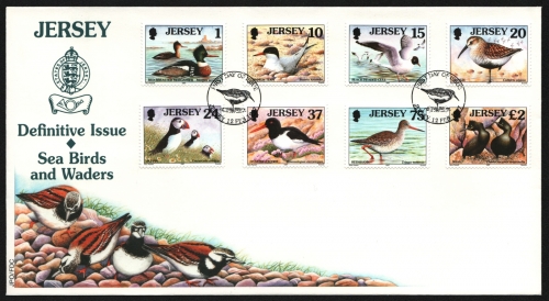 Jersey 1997 - Mi-Nr. 765-772 I - Vögel / Birds - FDC
