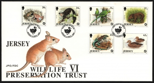Jersey 1997 - Mi-Nr. 799-804 - Wildtiere / Wild animals - FDC