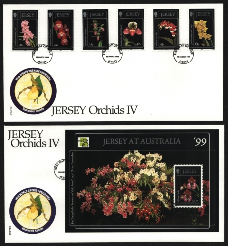 Jersey 1999 - Mi-Nr. 872-882 & Block 22 - Orchideen / Orchids - FDC