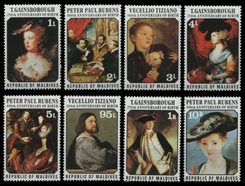 Malediven 1977 - Mi-Nr. 702-709 ** - MNH - Gemälde / Paintings