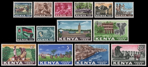 Kenia 1963 - Mi-Nr. 1-14 ** - MNH - Freimarken / Definitives