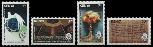 Kenia 1986 - Mi-Nr. 356-359 ** - MNH - Jahr des Friedens