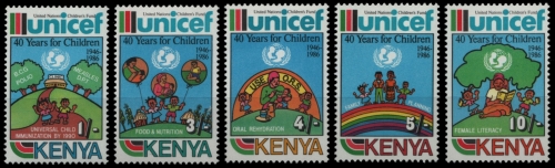 Kenia 1987 - Mi-Nr. 383-387 ** - MNH - UNICEF