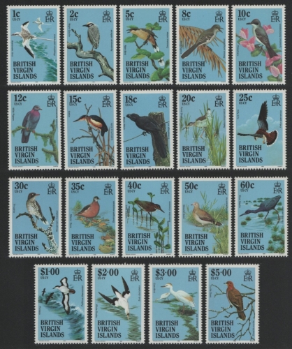 Jungferninseln 1985 - Mi-Nr. 500-518 I ** - MNH - Vögel / Birds (III)
