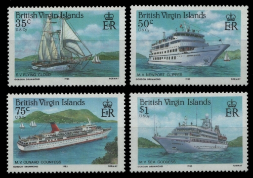 Jungferninseln 1986 - Mi-Nr. 537-540 ** - MNH - Schiffe / Ships