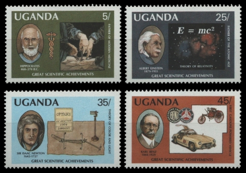 Uganda 1987 - Mi-Nr. 554-557 ** - MNH - Einstein, Newton & Benz