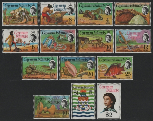 Kaiman-Inseln 1974 - Mi-Nr. 330-343 ** - MNH - Freimarken / Definitives (I)