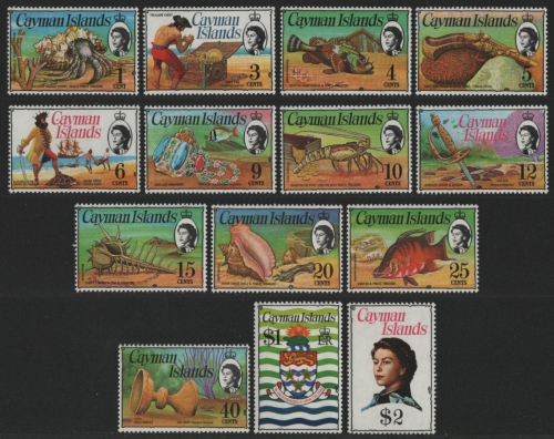 Kaiman-Inseln 1974 - Mi-Nr. 330-343 ** - MNH - Freimarken / Definitives (II)