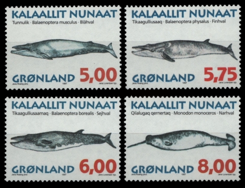 Grönland 1997 - Mi-Nr. 305-308 y ** - MNH - Wale / Whales