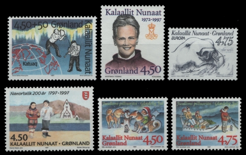 Grönland 1997 - Mi-Nr. 299 y, 300 y, 309, 312 & 313-314 y ** - MNH - 5 Ausgaben