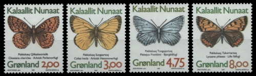 Grönland 1997 - Mi-Nr. 301-304 y ** - MNH - Schmetterlinge / Butterflies