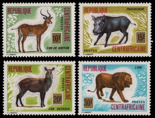 Zentralafrikanische Rep. 1975 - Mi-Nr. 381-384 ** - MNH - Wildtiere