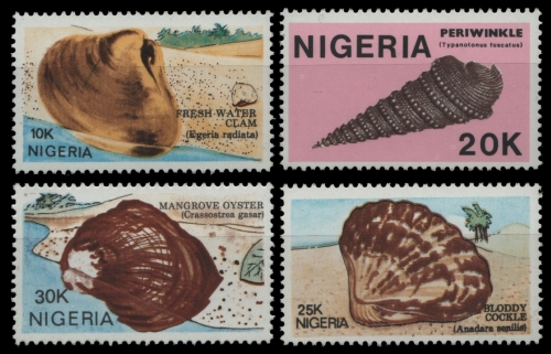 Nigeria 1987 - Mi-Nr. 499-502 ** - MNH - Meeresschnecken / Marine snails