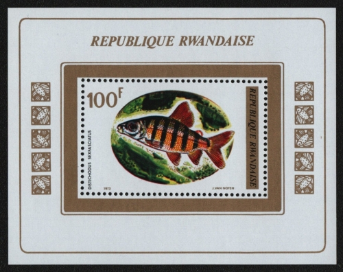 Ruanda 1973 - Mi-Nr. Block 33 A ** - MNH - Fische / Fish
