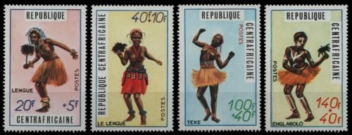 Zentralafrikanische Rep. 1971 - Mi-Nr. 230-233 ** - MNH - Volkstänze