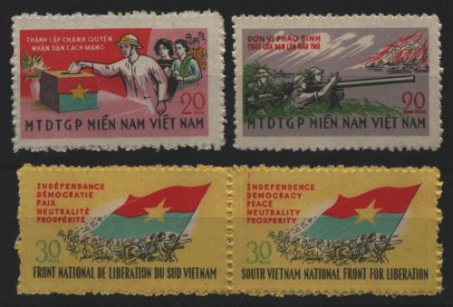 Vietnam - Vietcong 1965 - Mi-Nr. 19-22 (*) - ohne Gummi verausgabt