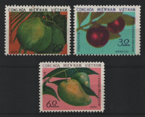 Vietnam - Vietcong 1976 - Mi-Nr. 61-63 (*) - ohne Gummi verausgabt - Früchte