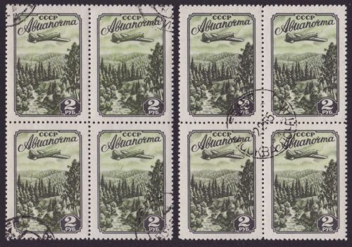Russia / Sowjetunion 1955 - Mi-Nr. 1749 A & C gest / used - Viererblock