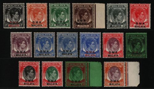 Malaiische Staaten 1945 - Mi-Nr. 1-15 ** - MNH - Bitte lesen