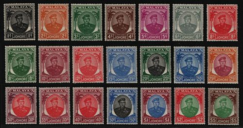 Malaya - Johore 1949 - Mi-Nr. 115-135 * - MH - Freimarken / Definitives