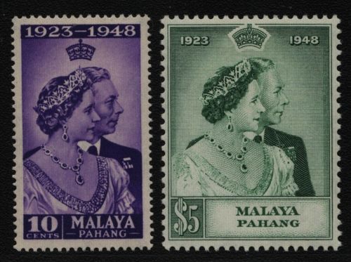 Malaya - Pahang 1948 - Mi-Nr. 37-38 * - MH - Silberhochzeit