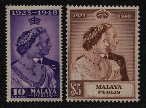 Malaya - Perlis 1948 - Mi-Nr. 1-2 * - MH - Silberhochzeit