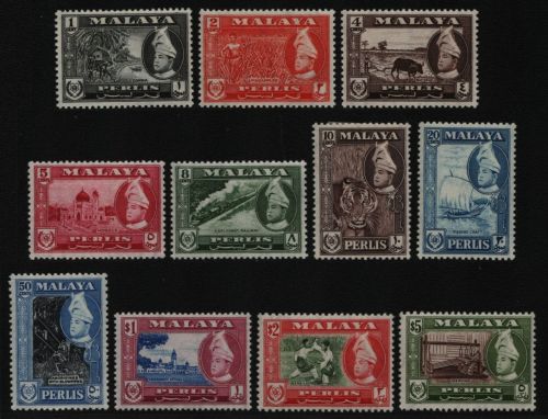 Malaya - Perlis 1951 - Mi-Nr. 29-39 * - MH - Freimarken / Definitives (II)