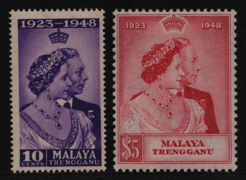 Malaya - Trengganu 1948 - Mi-Nr. 48-49 * - MH - Silberhochzeit