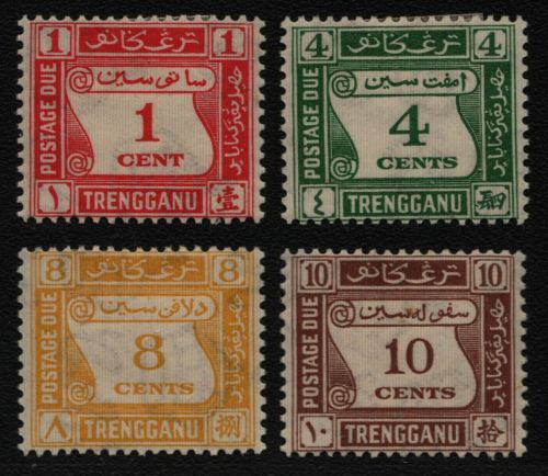 Malaya - Trengganu - Porto 1937 - Mi-Nr. 1-4 * - MH - Ziffernzeichnung