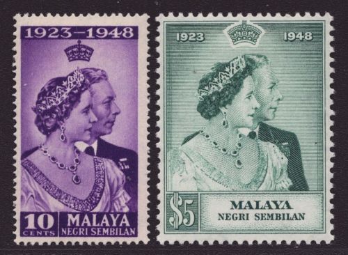 Malaya - Negri Sembilan 1948 - Mi-Nr. 39-40 * - MH - Silberhochzeit
