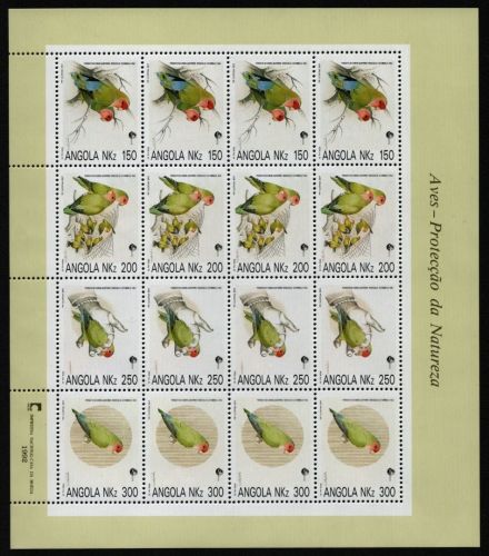 Angola 1992 - Mi-Nr. 891-894 ** - MNH - Papagei / Parrot