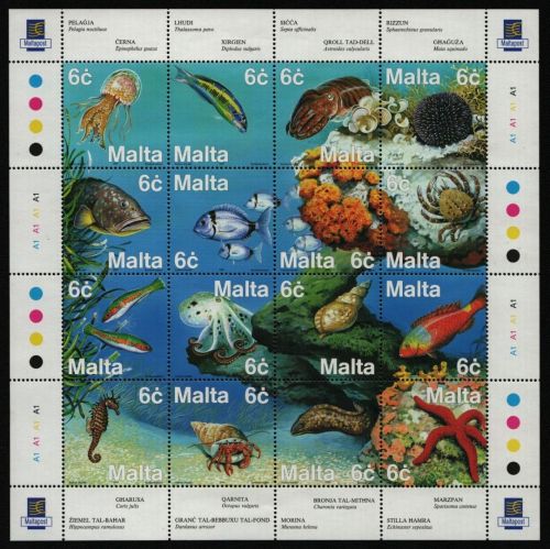 Malta 1999 - Mi-Nr. 1077-1092 ** - MNH - Meerestiere / Marine life