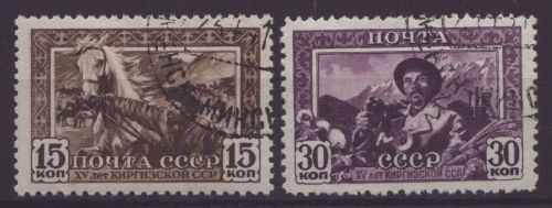 Russia / Sowjetunion 1941 - Mi-Nr. 804-805 gest / used - Kirgisien