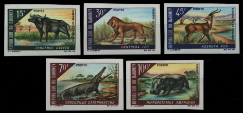 Dahomey 1968 - Mi-Nr. 337-341 B ** - MNH - ungez. / imp - Wildtiere