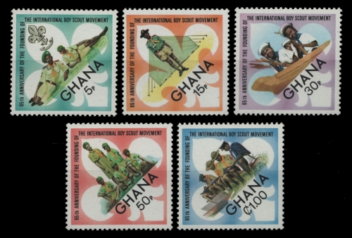 Ghana 1972 - Mi-Nr. 479-483 A ** - MNH - Pfadfinder / Scouts