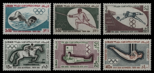 Libanon 1965 - Mi-Nr. 888-893 A ** - MNH - Olympia Tokio