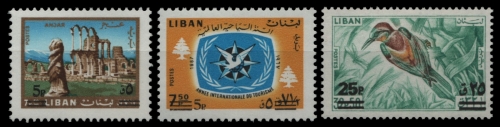 Libanon 1972 - Mi-Nr. 1148-1150 ** - MNH - Aufdruck neuer Wert