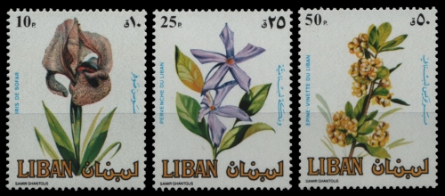 Libanon 1984 - Mi-Nr. 1321-1323 ** - MNH - Blumen / Flowers