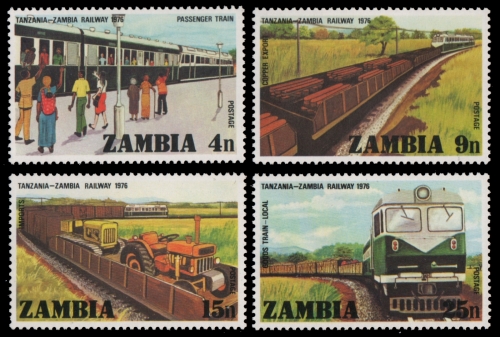 Sambia 1976 - Mi-Nr. 168-171 ** - MNH - Eisenbahn / Train