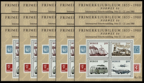 Norwegen 1980 - 15 x Mi-Nr. Block 3 ** - MNH - NORWEX 1980 - Händlerlot