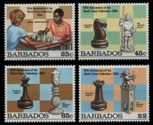 Barbados 1984 - Mi-Nr. 609-612 ** - MNH - Schach / Chess
