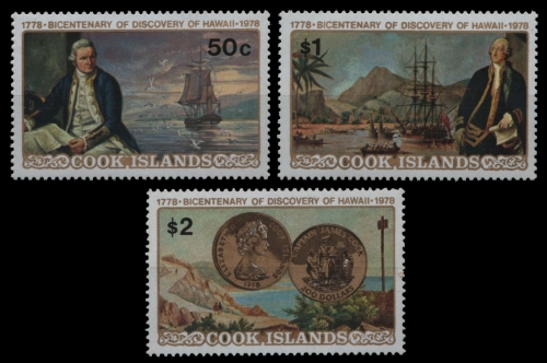 Cook-Inseln 1978 - Mi-Nr. 547-549 ** - MNH - Schiffe / Ships - Captain Cook