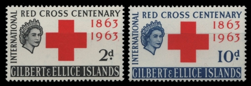 Gilbert und Ellice 1963 - Mi-Nr. 75-76 ** - MNH - Rotes Kreuz / Red cross