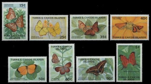Turks- & Caicos 1990 - Mi-Nr. 910-917 ** - MNH - Schmetterlinge / Butterflies